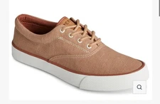 New!!! Men's SeaCycled™ Striper II Slub Linen Sneaker Taupe Sz 9W