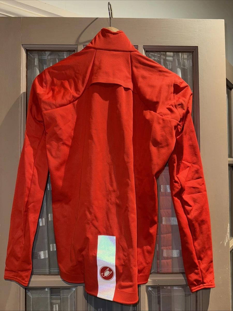 Castelli Men's Goccia Waterproof and Windproof Cycling Jacket Orange Small