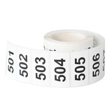 2 x 1 Inch Numbered Inventory Stickers 501-1000 501-1000, Silver