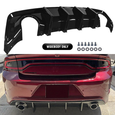 For 2020-2024 Dodge Charger SRT Widebody Gloss Black Rear Bumper Diffuser Lip