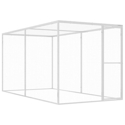 Katzenkäfig silber Stahl verzinkt 1,5x1,5x1,5m abschließbar Tür 60mm Gitter OutdoorRun