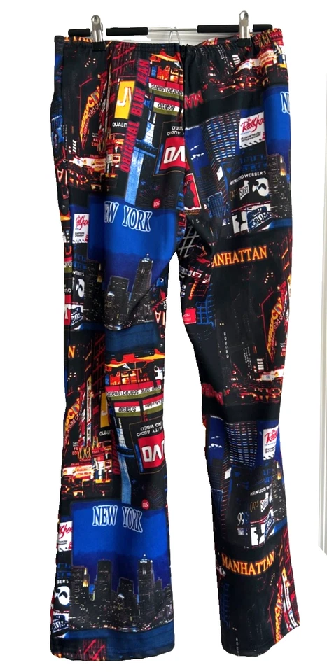 Vintage Y2K  Womens Pants New York City Graphic Print Large Zipper Rock Punk NYC - Image 2 of 4