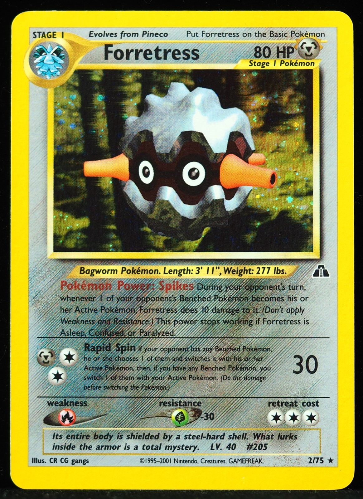 Forretress #2/75 Neo Discovery NM/M Swirl Pokemon Card