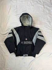 Vintage 90s Starter Oakland Raiders Size XL Puffer Jacket Pullover NFL Jacket