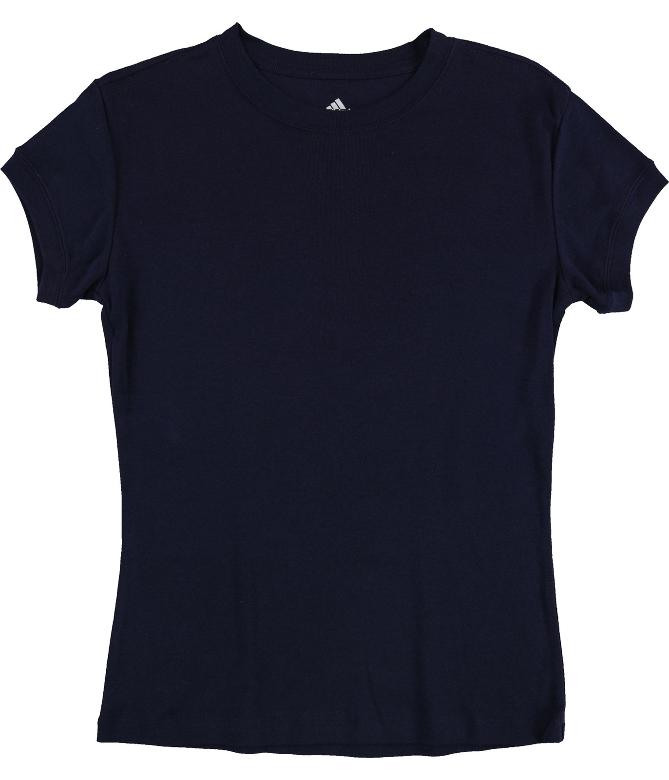 Adidas Womens Solid Basic T-Shirt, Blue, Large - image 1