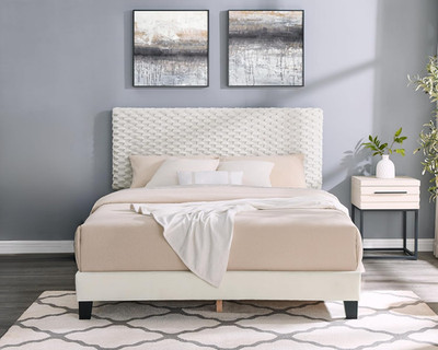 Findlay 2-Piece Queen Bedroom Set with Plush Upholstered Bed & Nightstand