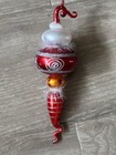 Blown Glass Christmas Ornament Snowman Head Wearing Tall Santa Hat — photo 5