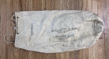 WWII ERA US Army Cream Canvas Duffle Bag Rope Closure Named