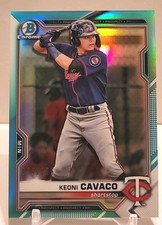 2021 Bowman Chrome Prospects Keoni Cavaco #BCP-73 Aqua Refractor /125 (RC)