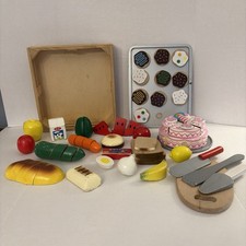 Mixed Lot Melissa Doug Wood Play Food Groups Bread Sandwich Cheese Meat Cake