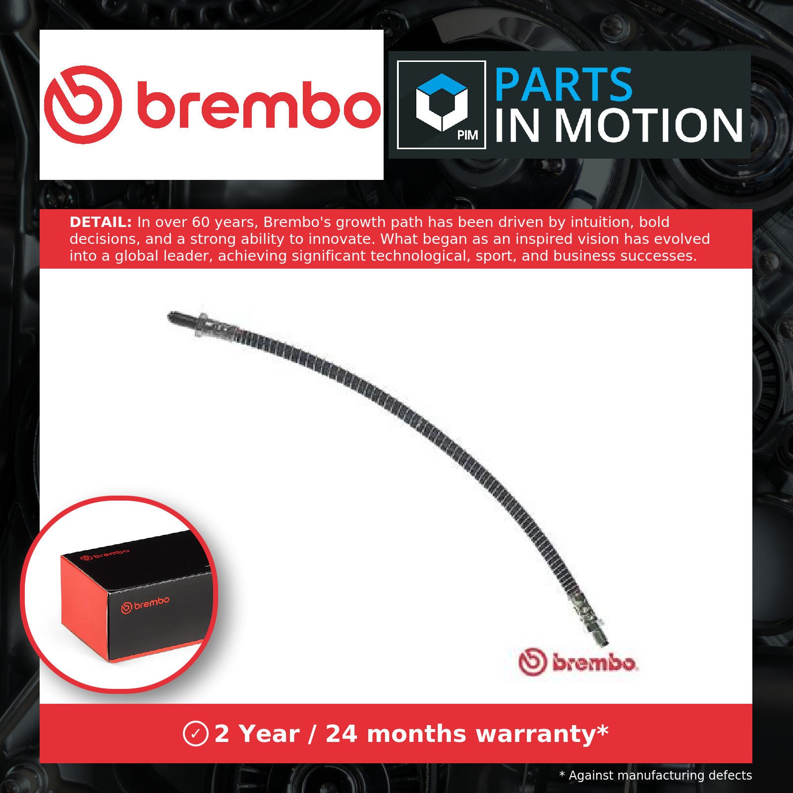 Brake Hose fits LAND ROVER DEFENDER L316 3.9 Rear 98 to 03 Hydraulic Brembo New - Image 11