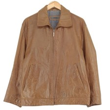 Strellson Brun Veste En Cuir Décontractée Pour Hommes Lt7 Taille 50