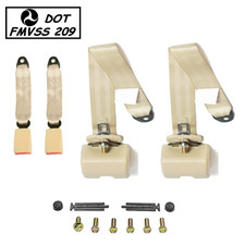 2 Sets 3point Safety Seat Belt Beige Strap Buckle For Volkswagen Beetle