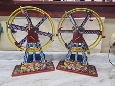 The Giant Ride Ferris Wheel Tin Toy Wind Up 1950's