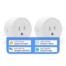 2 Pack WiFi Smart Plug Mini Socket Outlet APP Control Works with Alexa & Google