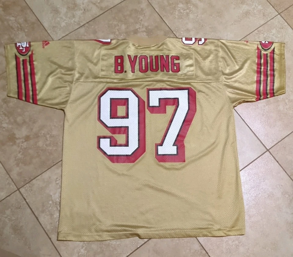 Bryant Young 49ers Adidas alternate gold jersey size Large - Image 2 of 4