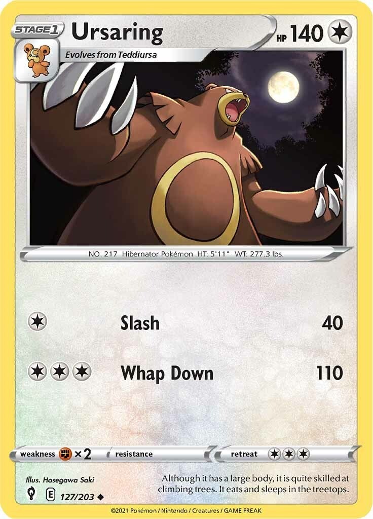 Ursaring Uncommon SWSH07 SWSH07: Evolving Skies 127/203 NM