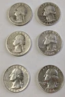 Washington 90% Silver Quarters-lot of 6 various Dates And Mints $1.50 FV W 86