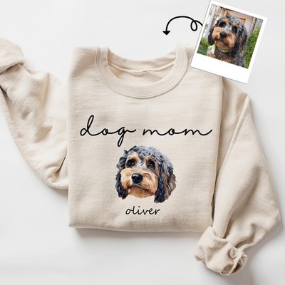 Custom Dog Face Sweatshirt  Dog Mom gift  Personalized Pet Hoodie  Dog Crewneck