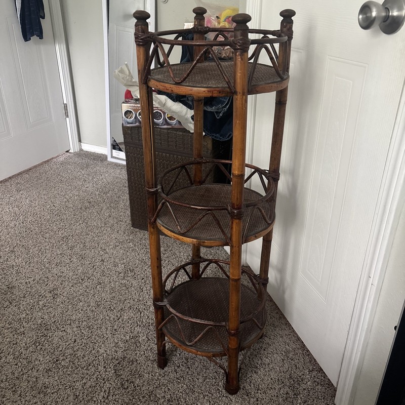 Three Tier Rattan Shelf