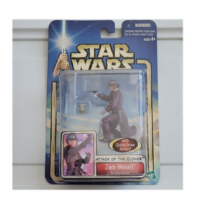 Hasbro Star Wars Attack of the Clones Zam Wesell Bounty Hunter Figure 2002