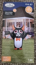 Gemmy Halloween Vampire Bat Airblown Inflatable  4' Wide LED Lighted Tested