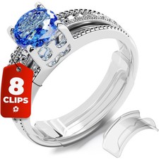 Ring Sizers for Loose Rings – Clip Ring Adjusters in 8 Sizes, Fits Flat Bands Up