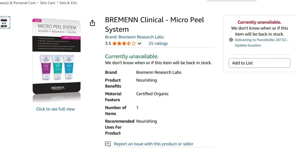 Bremenn Clinical Skincare Set, NOVO/Selado, 4 Tratamentos Semanais, Micro Peeling - Imagem 3 de 3