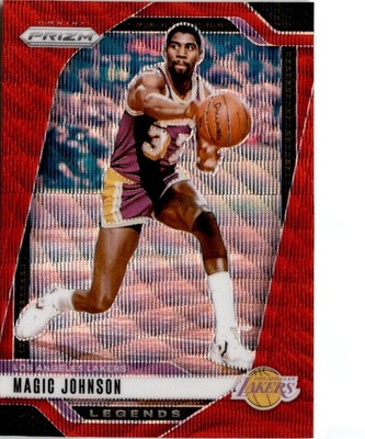   2024-25 Panini Prizm Legends Magic Johnson Ruby Wave   Los Angeles Lakers