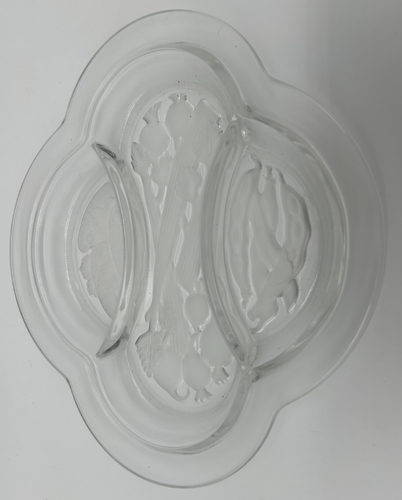 Vegetable Glass Divided Dish~Vintage~Etched ~3 Sections~Relish~Celeray~Radish - 第 2/9 張圖片