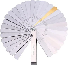 32 Blades Steel Feeler Gauge Dual Marked Metric and Imperial Measuring Tool 