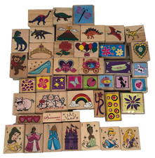 Lot Of 44 Princess Dinosaur Pigs Bear And Other Random Stamps No Ink