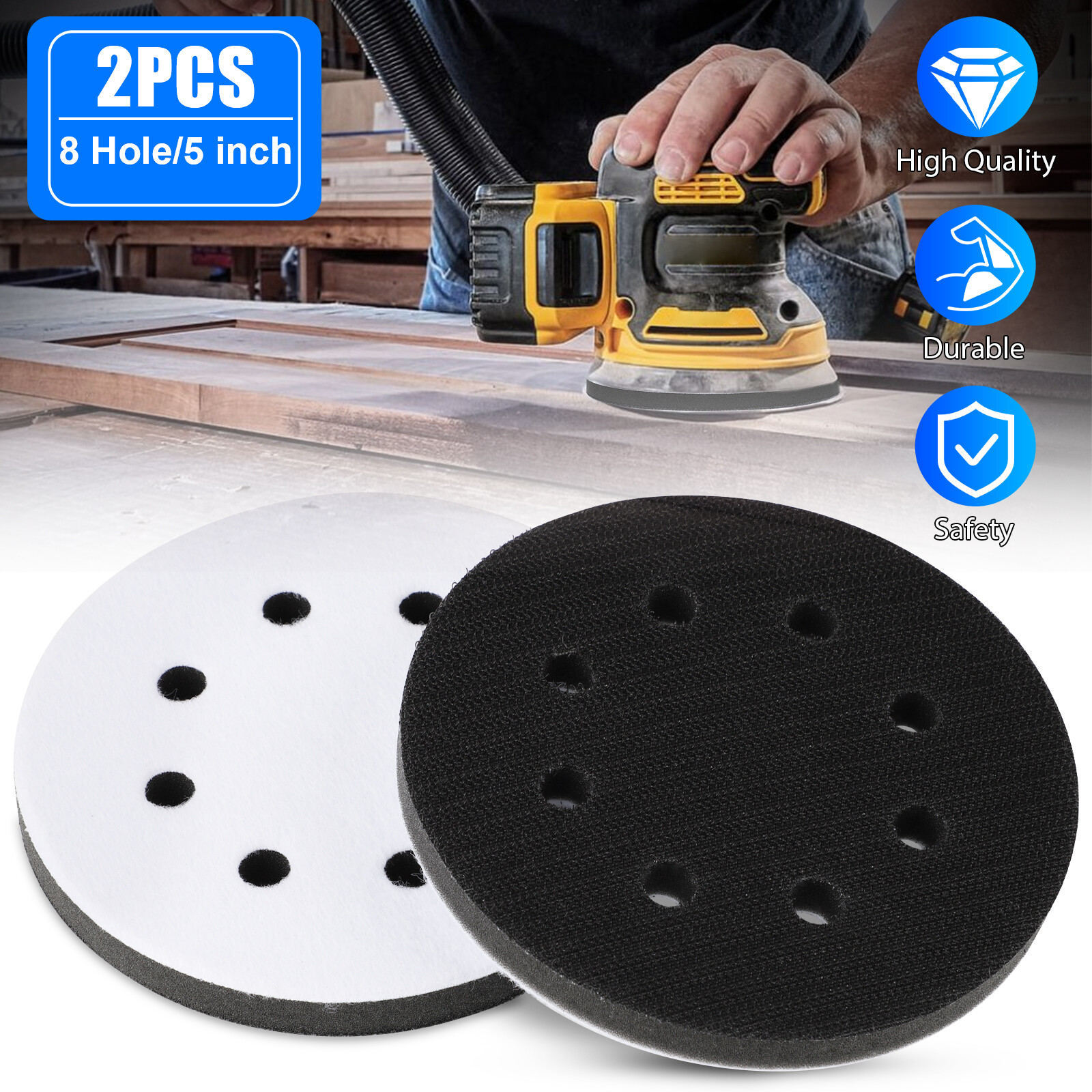 5 inch Foam Cushion Interface Buffer Pad Orbital Sander Hook Loop