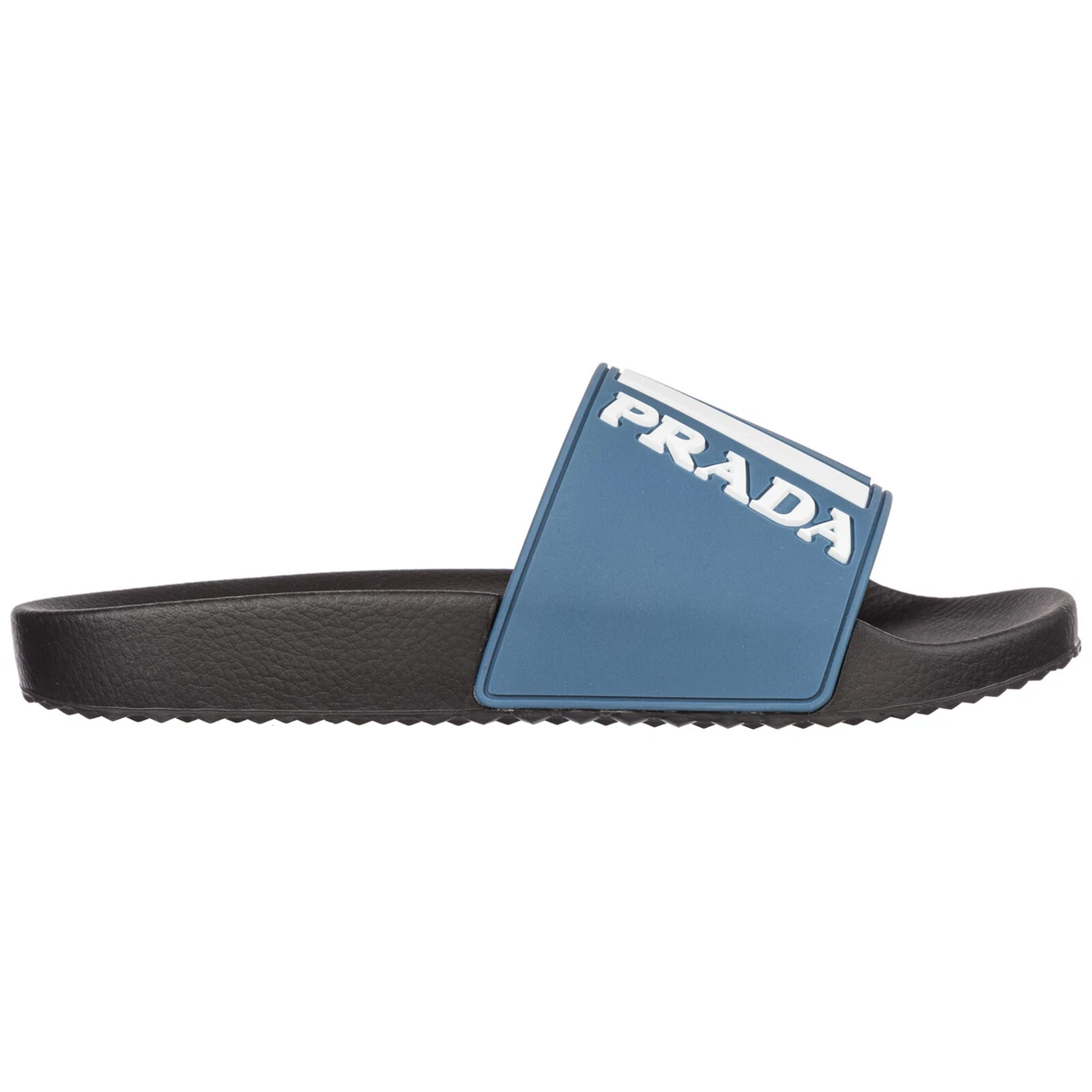 Prada slides men logo 4X3204_B4O_F0148 Aviazione + Bianco detail rubber