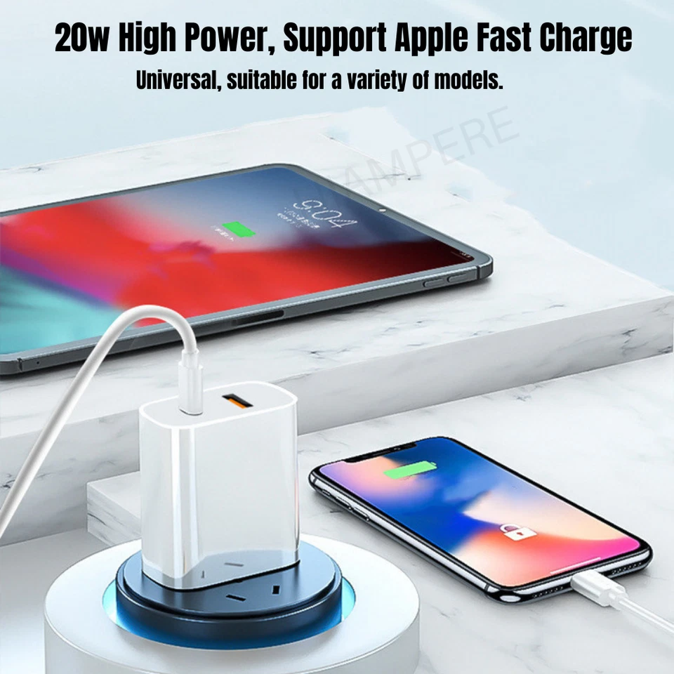20W PD Fast Charger Block USB Type C Wall Power Adapter For iPhone 16 14 12 XR 8 - Image 3 of 4