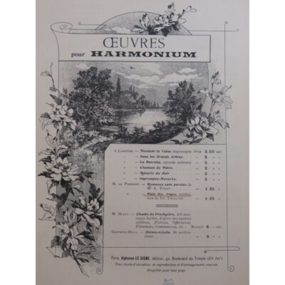 THUILLIER Edmond Le Pain des Anges Harmonium ca1890