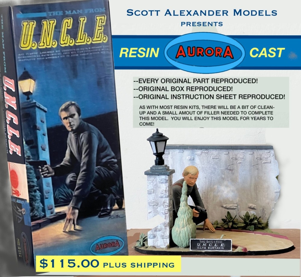 Vintage U.N.C.L.E Illya Kuryakin Resin Replica Aurora 412 Model