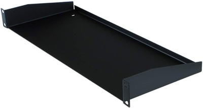 R1194 Rack Shelf Black Steel (1U, Shallow)