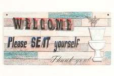 Funny Bathroom Wall Sign Farmhouse Rustic Decorations Wood Plaque Art New