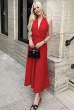 zara zw collection Halter MIDI Red Dress Size L  Art  4786/011