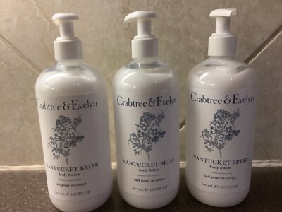 Crabtree & Evelyn NANTUCKET BRIAR Body Lotion (3) 16.9 oz x3 SHEA BUTTER Lrg NEW