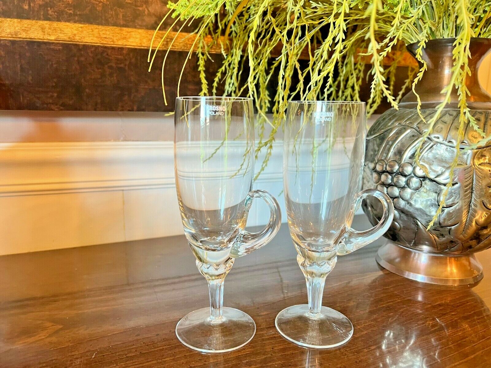 2 KROSNO Poland Irish Coffee Pedestal Mugs UNUSED eBay