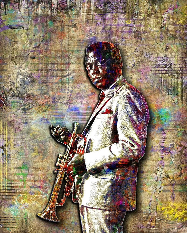 MILES DAVIS JAZZ Tribute Poster, Miles Davis Legend Print Free Shipping ...