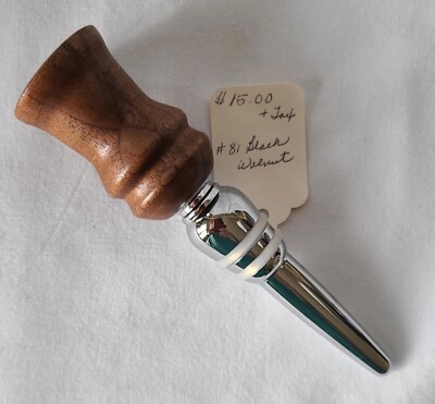 Wine Bottle Stopper Turned Wood Hand Turned Black Walnut