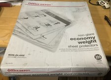 OFFICE DEPOT NON-GLARE ECONOMY WEIGHT 8.5 X 11" SHEET PROTECTORS 200 COUNT