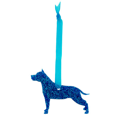 Staffordshire Bullterrier Hund Style B Glitzer Weihnachtsdeko - 11 Farben