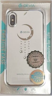 DEVIA Swarovski Crystal Plated Silver Cover Case for iPhone X & XS