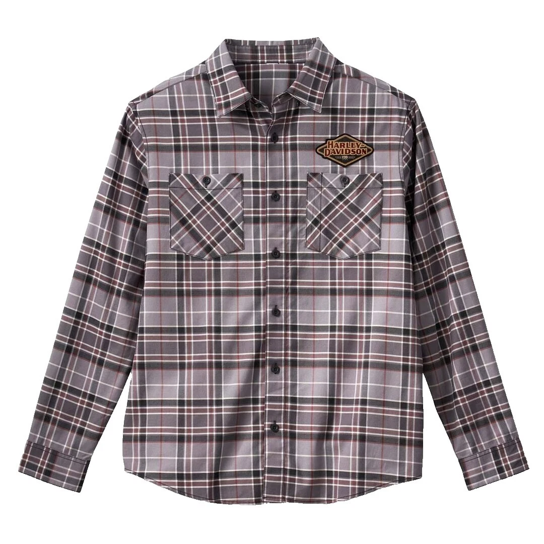 Harley-Davidson Cotton Blend Casual Button-Down Shirts for Men