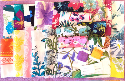 Stoffreste DIY Kit Kawandi Kantha Quilt slow stitching Tropic Flower Jungle
