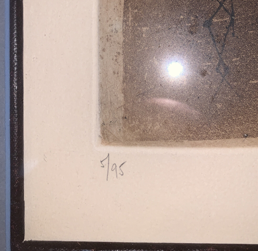 JOHNNY FRIEDLAENDER, SIGNED, ABSTRACT ETCHING, AUS DES